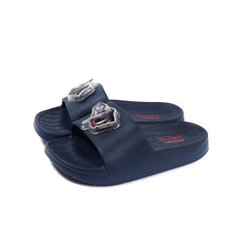 超人力霸王 戶外拖鞋 電燈鞋 魔鬼氈 童鞋 深藍色 中童 UM0237 no982