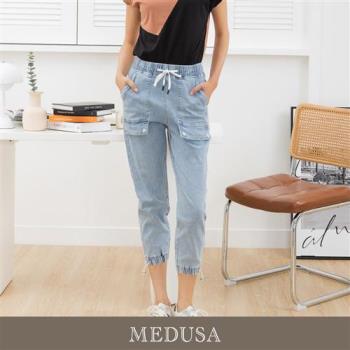 現貨【MEDUSA 曼度莎】ICare 大口袋工裝休閒男友牛仔褲（M-L）｜女長褲 女褲子 休閒長褲