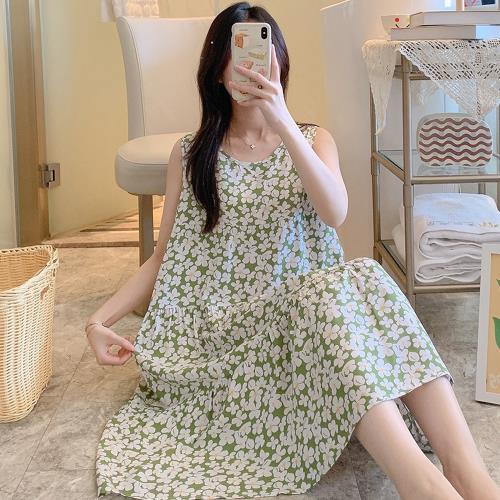 Wonderland 100%嫘縈無袖寬鬆涼爽睡衣洋裝