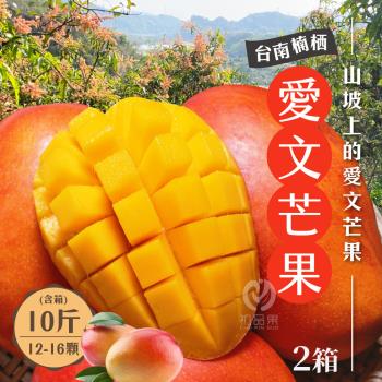 【初品果】 台南愛文芒果10斤12-16顆x2箱