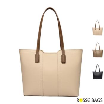 【Rosse Bags】復古經典軟皮大容量肩背托特包(現+預 米白色 / 卡其色 / 黑色)