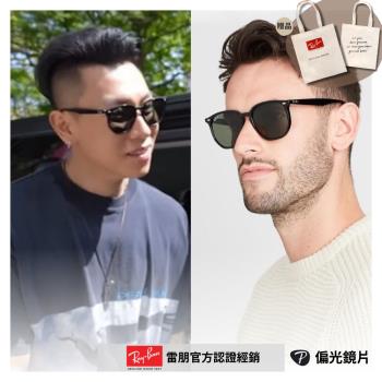 【RayBan 雷朋】瘦子配戴款 六角形膠框偏光太陽眼鏡(RB4306F-601/9A 54mm 偏光鏡片)