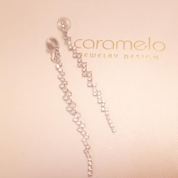 【焦糖小姐 Ms caramelo】夾式 流蘇鋯石耳環