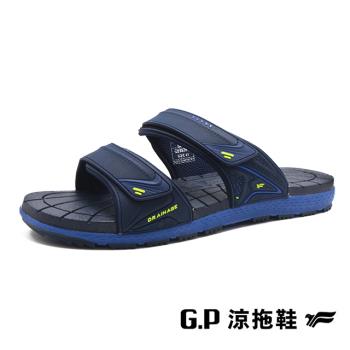 G.P(男女共用款)經典款休閒舒適雙帶拖鞋 男女鞋-藍色