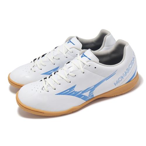 Mizuno 室內足球鞋 Monarcida Neo Sala Club In 男鞋 寬楦 白 藍 膠底 運動鞋 美津濃 Q1GA2428-25