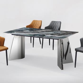 Boden-卡伊5.3尺工業風超晶石面造型餐桌