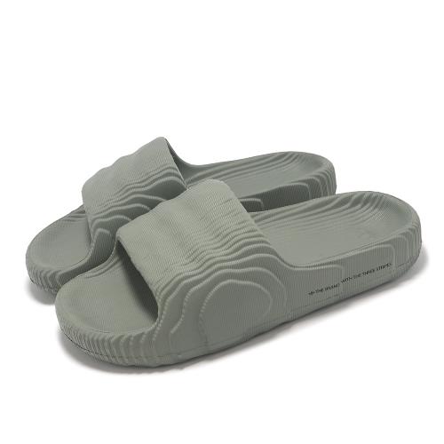 adidas 拖鞋 Adilette 22 W 女鞋 綠 地形圖 一體式 涼拖鞋 愛迪達 IG8264