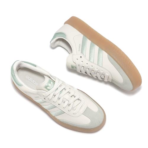 adidas 休閒鞋Sambae W 女鞋白綠皮革復古厚底德訓鞋愛迪達IG1947|休閒 