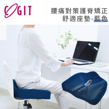 日本COGIT 腰痛對策護脊矯正舒適座墊-藍色