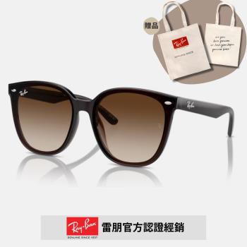 【RayBan 雷朋】2024新品修顏膠框太陽眼鏡(RB4423D-714/13 66mm 漸層鏡片)