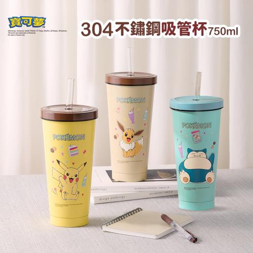 POKEMON寶可夢 304不鏽鋼吸管杯750ml(3款可選) P720A