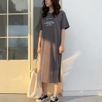 【LANNI 藍尼】★過膝簡約懶人中長T恤連身裙 女上衣 短袖 休閒 