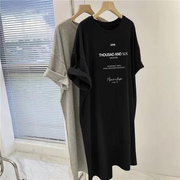 【LANNI 藍尼】★短袖大碼T恤長款連衣裙(女上衣/短袖/休閒)