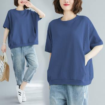 【LANNI 藍尼】★寬鬆大碼純色上衣(女裝/素色/休閒)