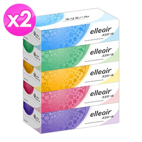 大王elleair 柔膚盒裝面紙 (180抽x5盒/串 x2串)