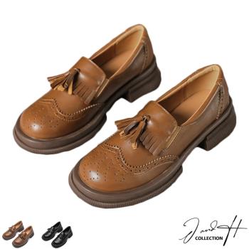 【J&H collection】復古英倫風流蘇軟皮樂福鞋(現+預 棕色 / 黑色)