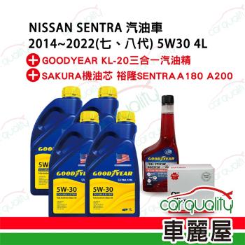 【保養套餐】NISSAN SENTRA 5W30 1Lx4 油+芯 完工價 含安裝服務(車麗屋)