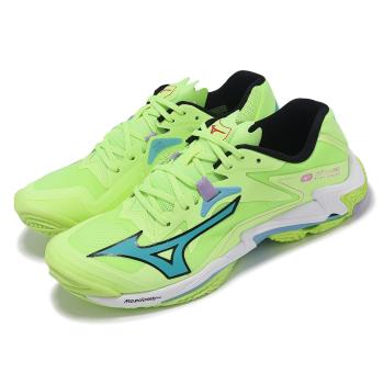 Mizuno 排球鞋 Wave Lightning Z8 男鞋 螢光綠 藍 抓地 輕量 室內運動 羽排鞋 美津濃 V1GA2400-11