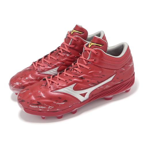 Mizuno 棒壘球鞋 Cushionrevo Pro Mid TPU 男鞋 紅 皮革 抓地 中筒 運動鞋 美津濃 11GP2435-61