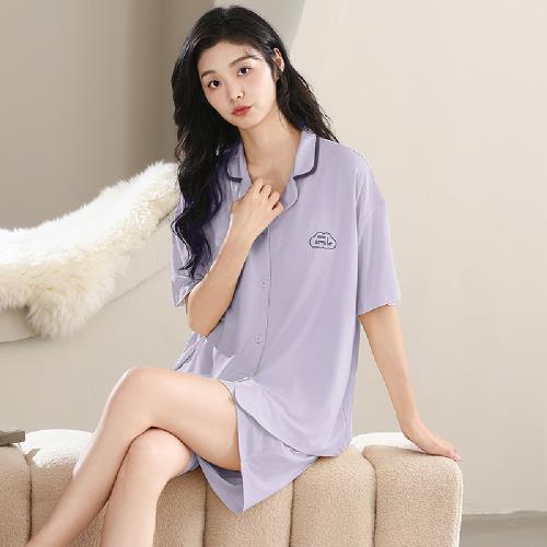 【藍尼居家】★附胸墊寬鬆休閒家居服(女睡衣/家居服/兩件式)