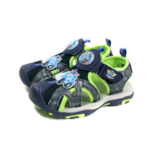 POLI 波力 救援小英雄 護指涼鞋 電燈鞋 藍/綠 中童 POKT46076 no188