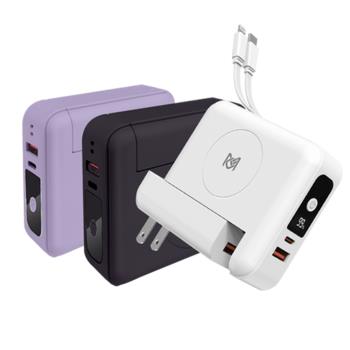 YOGEMDI 可拆線+充電頭 PD+QC 22.5W 15W無線充行動電源 10000mAh MCK-SPB001