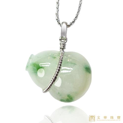 【文華珠寶】冰種飄花葫蘆玉墜 不含鍊