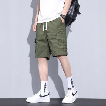 【Heart:W 新職人】★薄款工裝鬆緊腰五分褲(休閒褲/運動褲/下著/牛仔褲)