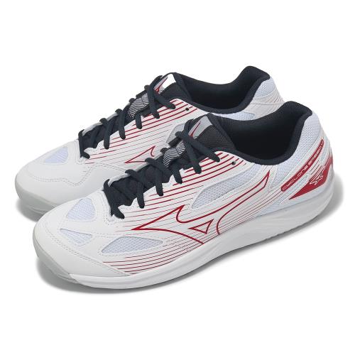 Mizuno 排球鞋 Cyclone Speed 4 男鞋 女鞋 白 紅 輕量 入門款 室內運動 羽排鞋 美津濃 V1GA2380-96