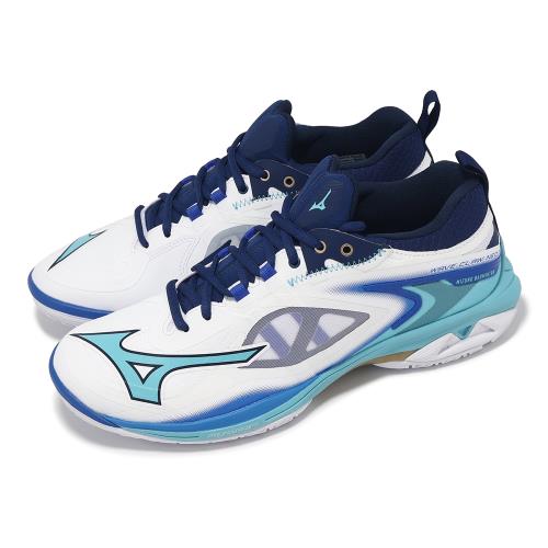 Mizuno 羽球鞋 Wave Claw Neo 3 男鞋 白 藍 回彈 室內運動 運動鞋 美津濃 71GA2473-02