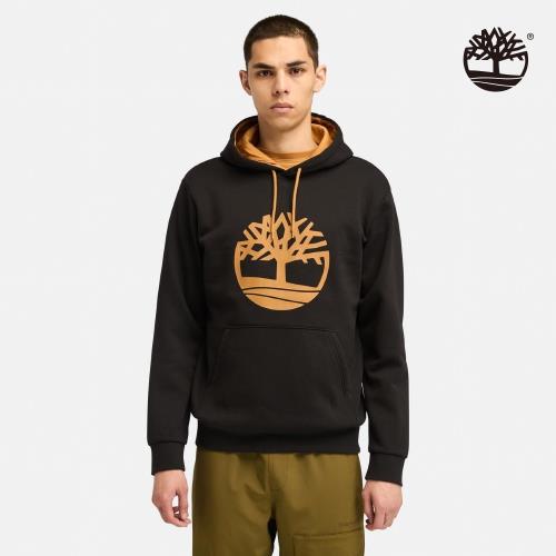 Timberland 男款黑色Logo長袖連帽上衣│A4445001