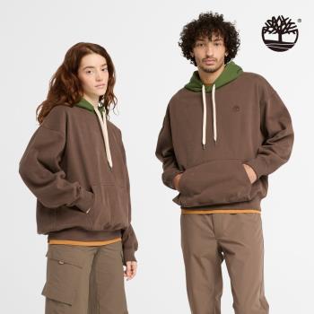 Timberland 中性款咖啡色厚磅寬鬆長袖連帽上衣│A65ZQ243