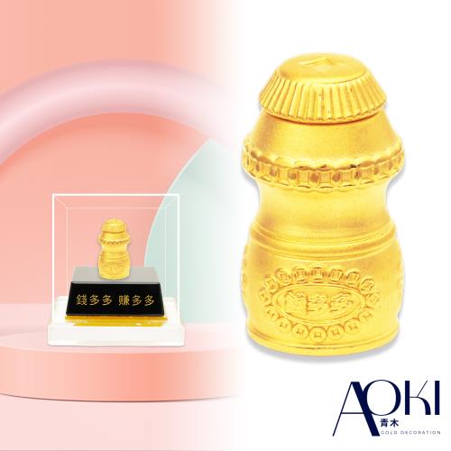 【AOKI青木】純黃金擺件 錢多多賺多多 約重1.33錢±0.05 (生日 招財 開運)