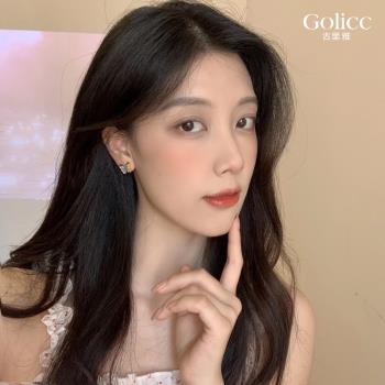 【Golicc】 韓版 氣質 雙三角 耳環(飾品 耳飾 耳釘 耳扣 耳環 情人節 母親節 七夕 生日禮物)