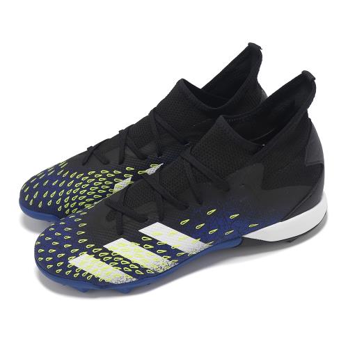 adidas 足球鞋 Predator Freak .3 TF 男鞋 黑 藍 黃 中筒 人造草場 運動鞋 愛迪達 FY0623