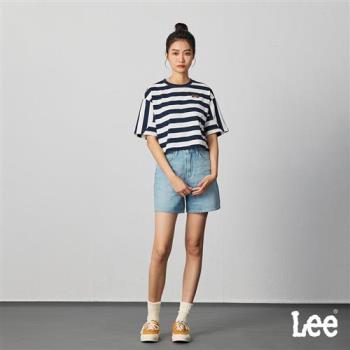 Lee 女款 302 紫字LOGO皮牌 織標 牛仔短褲 Modern