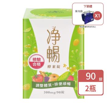 (贈保冷袋)【大漢酵素】淨暢酵素錠-90錠/瓶(2瓶)