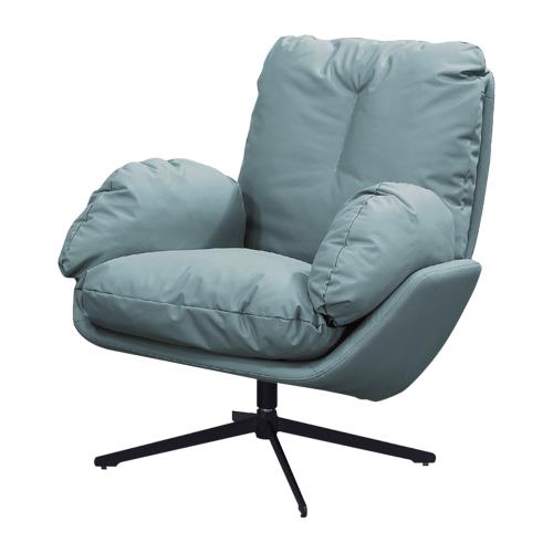 Boden-艾朵工業風皮革旋轉休閒單人椅/扶手餐椅/商務洽談椅/房間椅