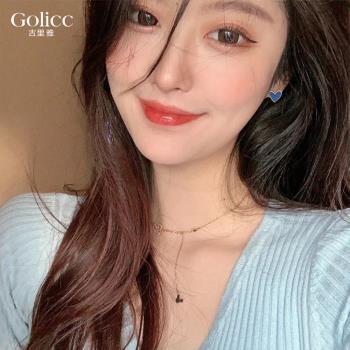 【Golicc】 藍色愛戀 心型耳環(飾品 耳飾 耳釘 耳扣 耳環 耳墜 情人節 母親節 七夕 生日禮物)
