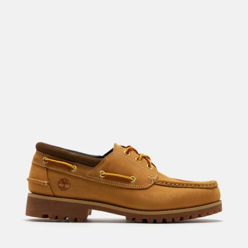 Timberland 男款小麥色磨砂革三孔帆船鞋│A41Z7754