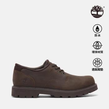 Timberland 男款深棕色皮革防水休閒鞋│A69T9W01