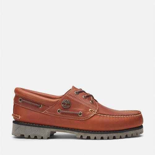 Timberland 男款深橘色皮革三孔帆船鞋│A2PDQEJD