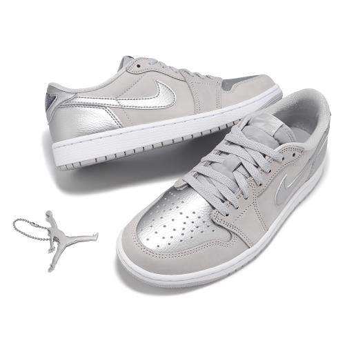 Nike 休閒鞋Air Jordan 1 Retro Low OG 男鞋白銀Silver AJ1 CZ0790-002