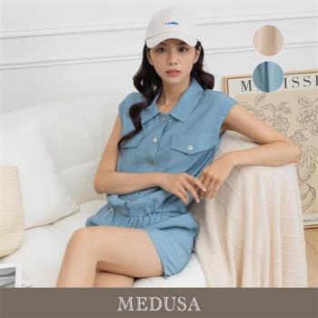 現貨【MEDUSA 曼度莎】大口袋無袖襯衫上衣 #涼感嫘縈 - 2色（M-XL）｜女休閒上衣 無袖上衣
