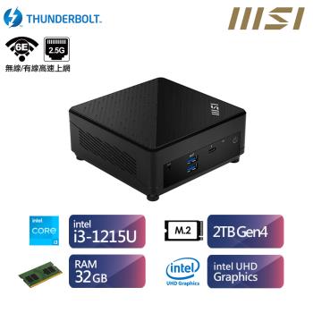 MSI Cubi5 12M 六核心迷你電腦 (i3-1215U/32G/2TB)【ET4MB0030A】