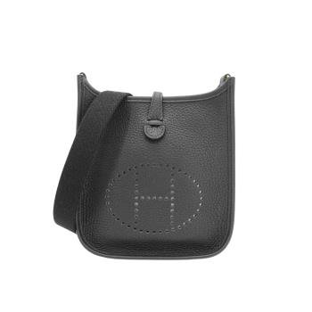 Hermes Mini Evelyne TC牛皮金釦斜揹包(黑)