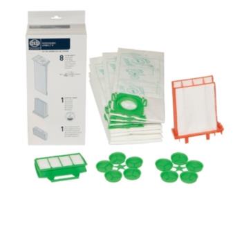 SEBO 6695ER AIRBELT K系列專用濾網組合包，採用 S-Class 三階段醫療級過濾技術，有效捕捉細菌、過敏原與灰塵，提供優異的空氣淨化效果。適合 SEBO 吸塵器使用者，白色、橘色、綠色系設計，輕鬆更換，延長機器壽命。完美配件，確保潔淨居家環境。