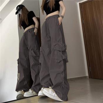 【LANNI 藍尼】★高腰直筒飄帶立體口袋工裝褲(女上衣/長褲/闊腿褲)