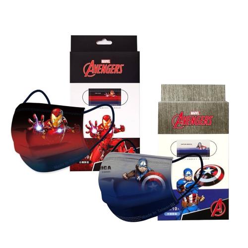 【聚泰科技x旺達】Marvel漫威 鋼鐵人 美國隊長系列 成人平面醫用口罩 (10入/盒)