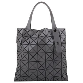 ISSEY MIYAKE 三宅一生 皮質幾何小菱格7x7手提包 (深灰)霧面/小款-慈濟